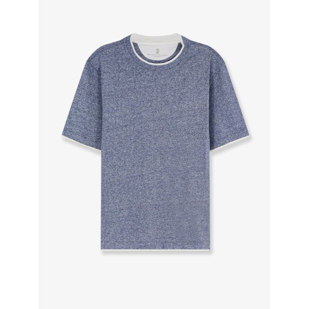 Brunello Cucinelli Men Linen And Cotton Blend T-Shirt